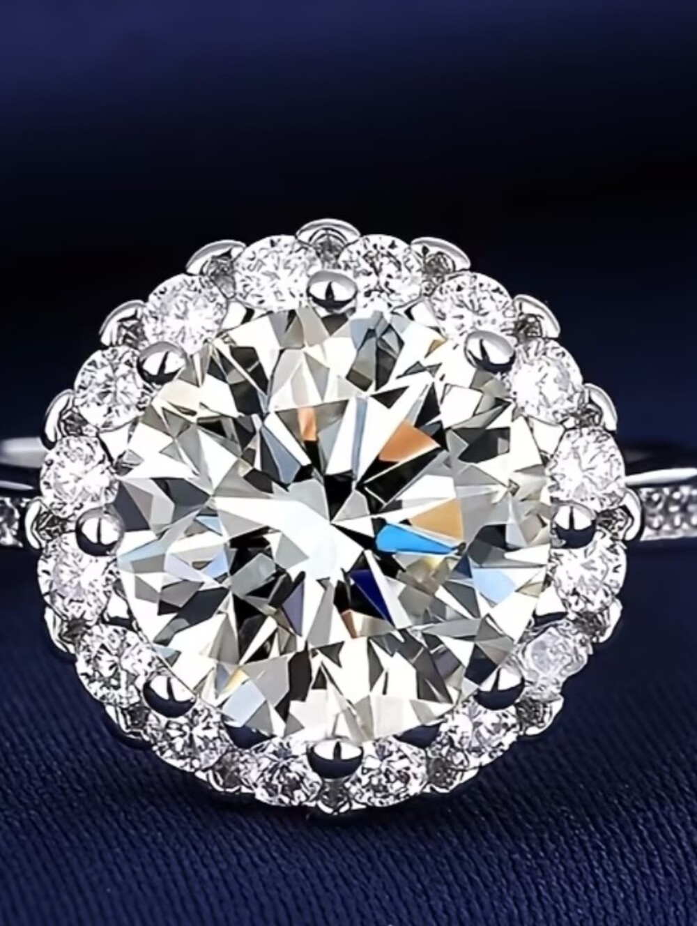 Genuine Moissanite 3 Carat Ring 18K White Gold Vermeil Size 8! - Picture 13 of 15